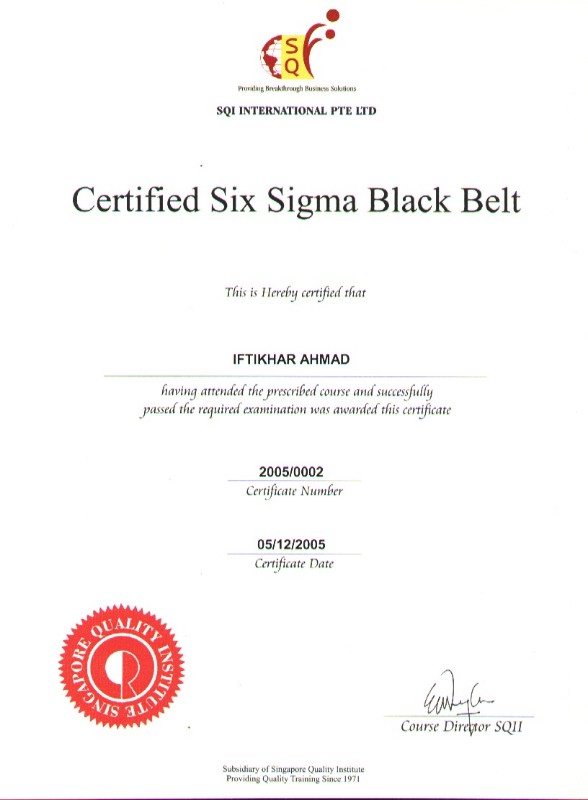 Iftikhar Ahmad | The Council for Six Sigma Certification